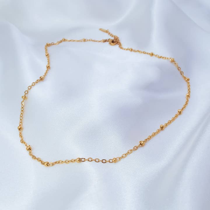 Collar de cadena con cuentas de oro «Willow» para venta al por mayor de Luluh Lane