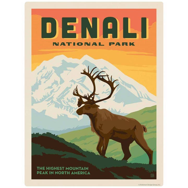 Denali National Park Alaska Caribou Wall Decal for wholesale by RetroPlanet