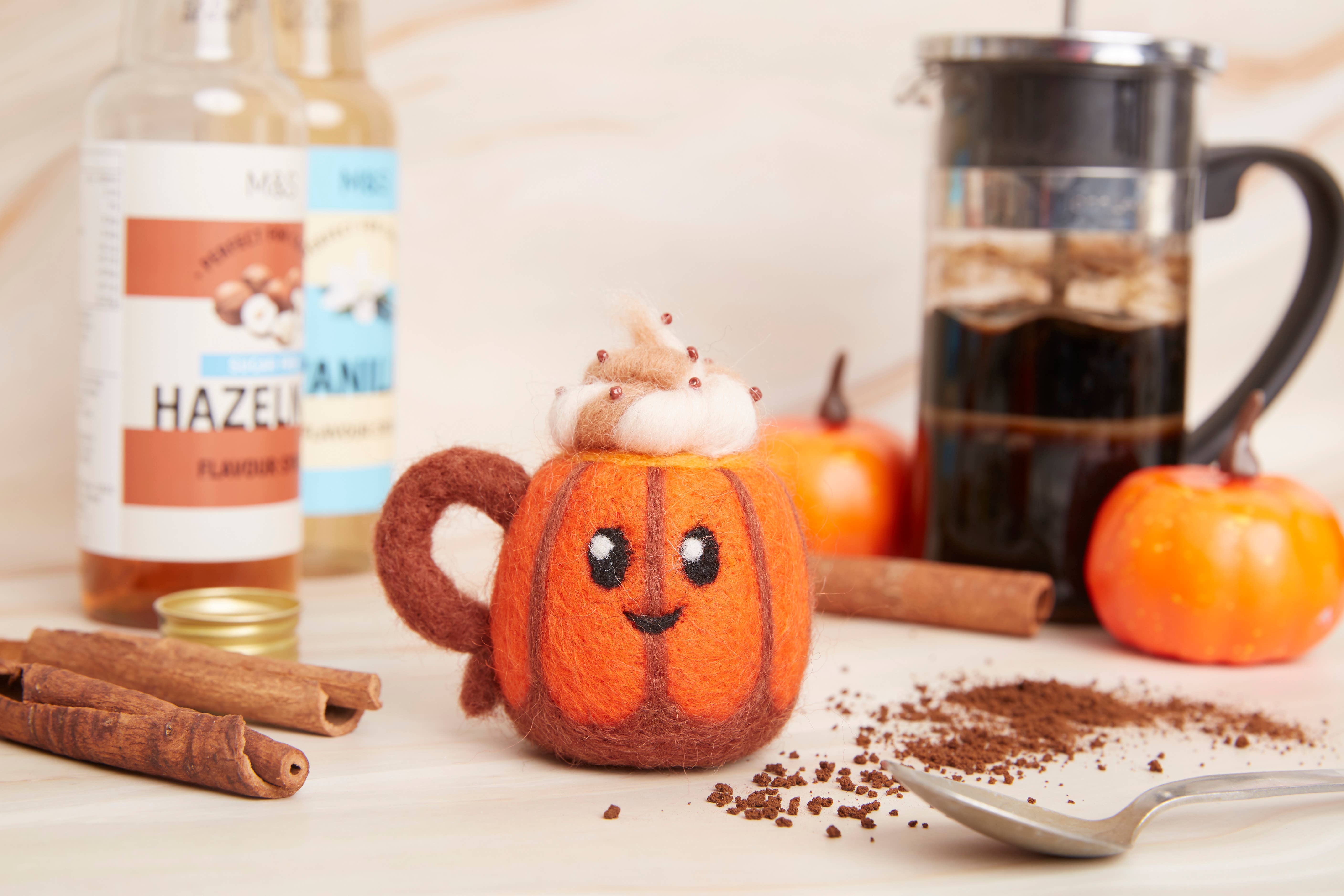 West Design Products - Wholesale Craft Sewing Kit - Simply Make Needle Felting Kit Halloween Autumn Latte, Gifts4