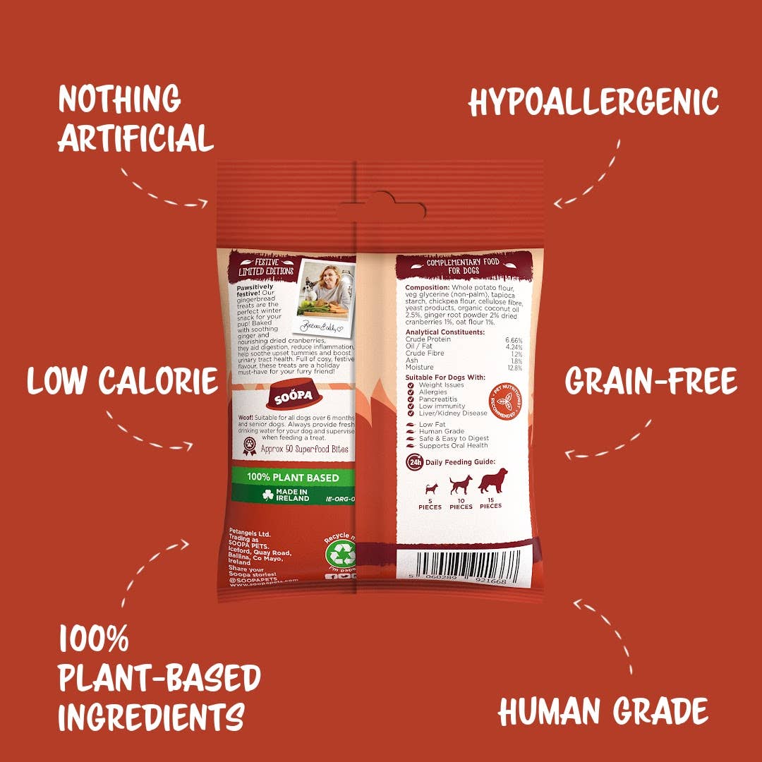 Soopa UK - Wholesale Pet Treats - Dog - Gingerbread Biscuit Dog Treats 1