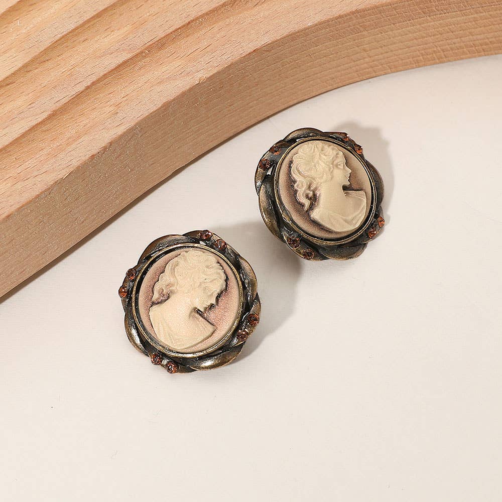 Sensibling Corp. - Wholesale Stud/Post Earrings - Vintage Cameo Stud Earrings9
