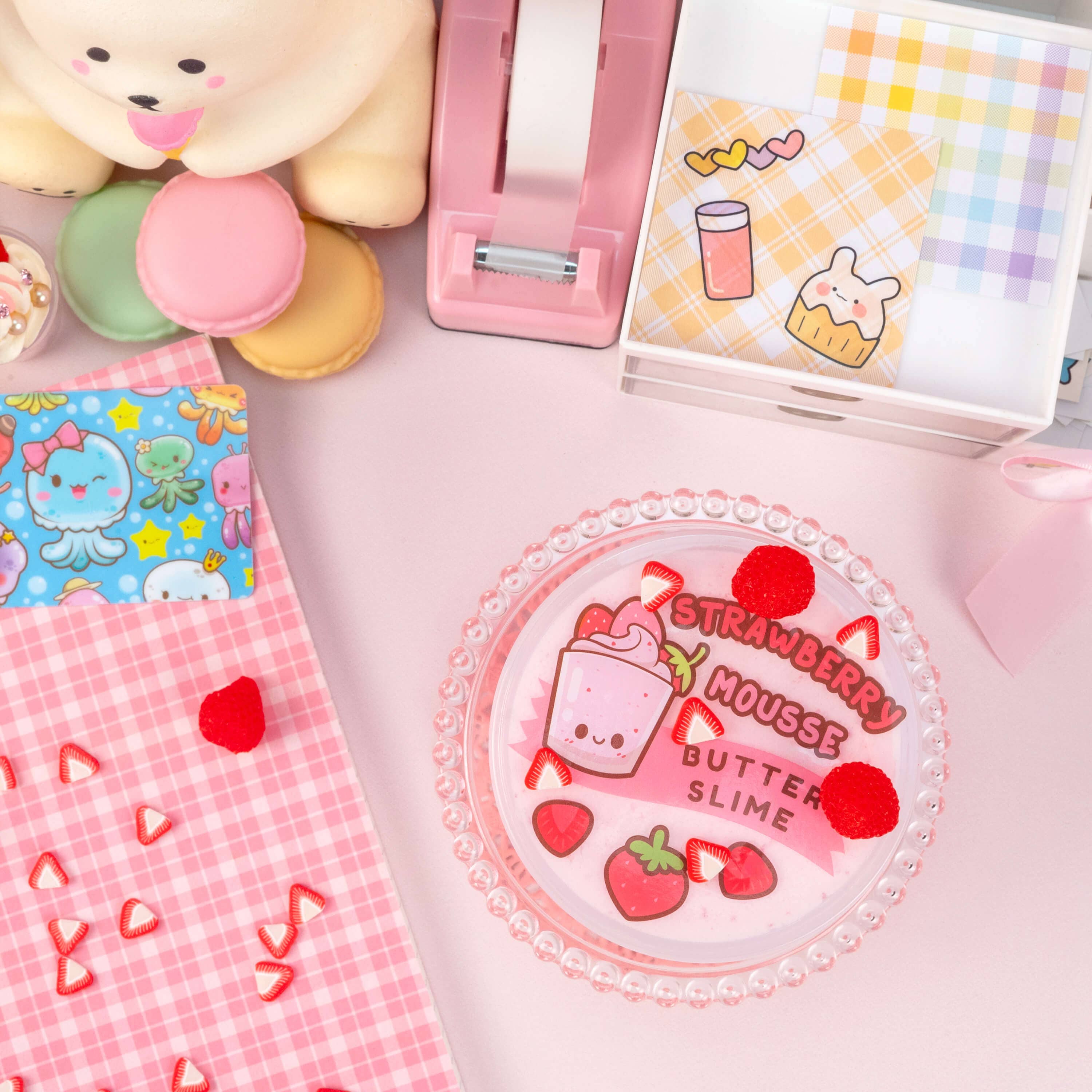 Kawaii Slime Company – Großhandel Knete/Schleim – Kinder – Erdbeermousse Fluffy Butter Slime (4 Stück/Karton)5