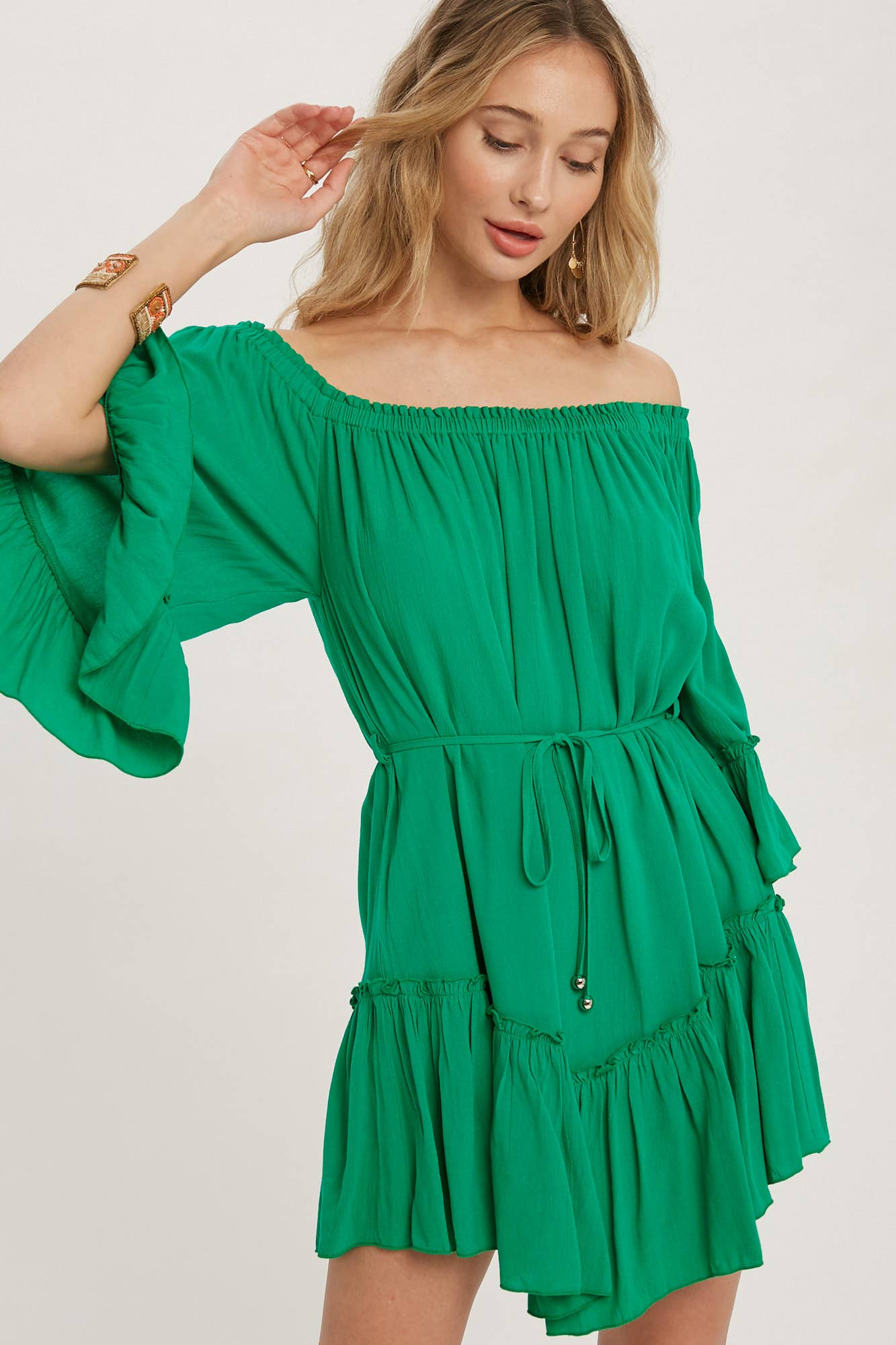 Bluivy - Wholesale Dress - Women's - RUFFLED SOLID BOHO DRESS12