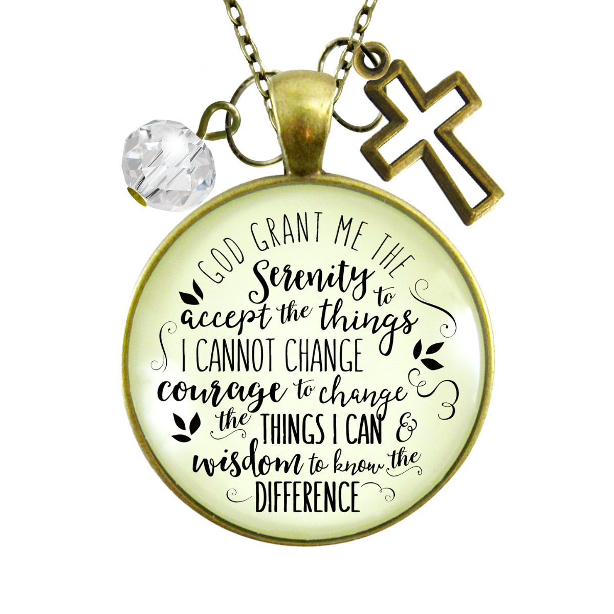 Gutsy Goodness - Vente Colliers à pendentif - Collier Serenity Prayer God Grant Me Strength pour femme8