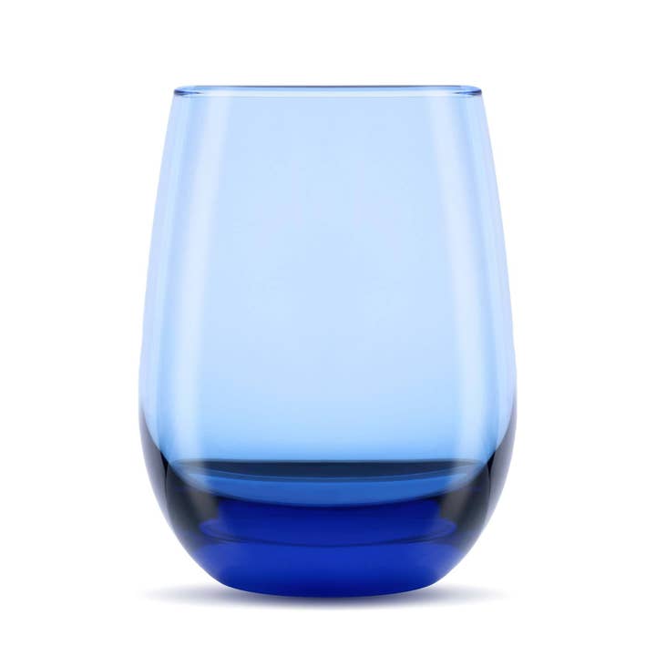 Libbey - Wholesale Wine Glass - Libbey Classic Blue Stemless Wine Glasses, Set of 6