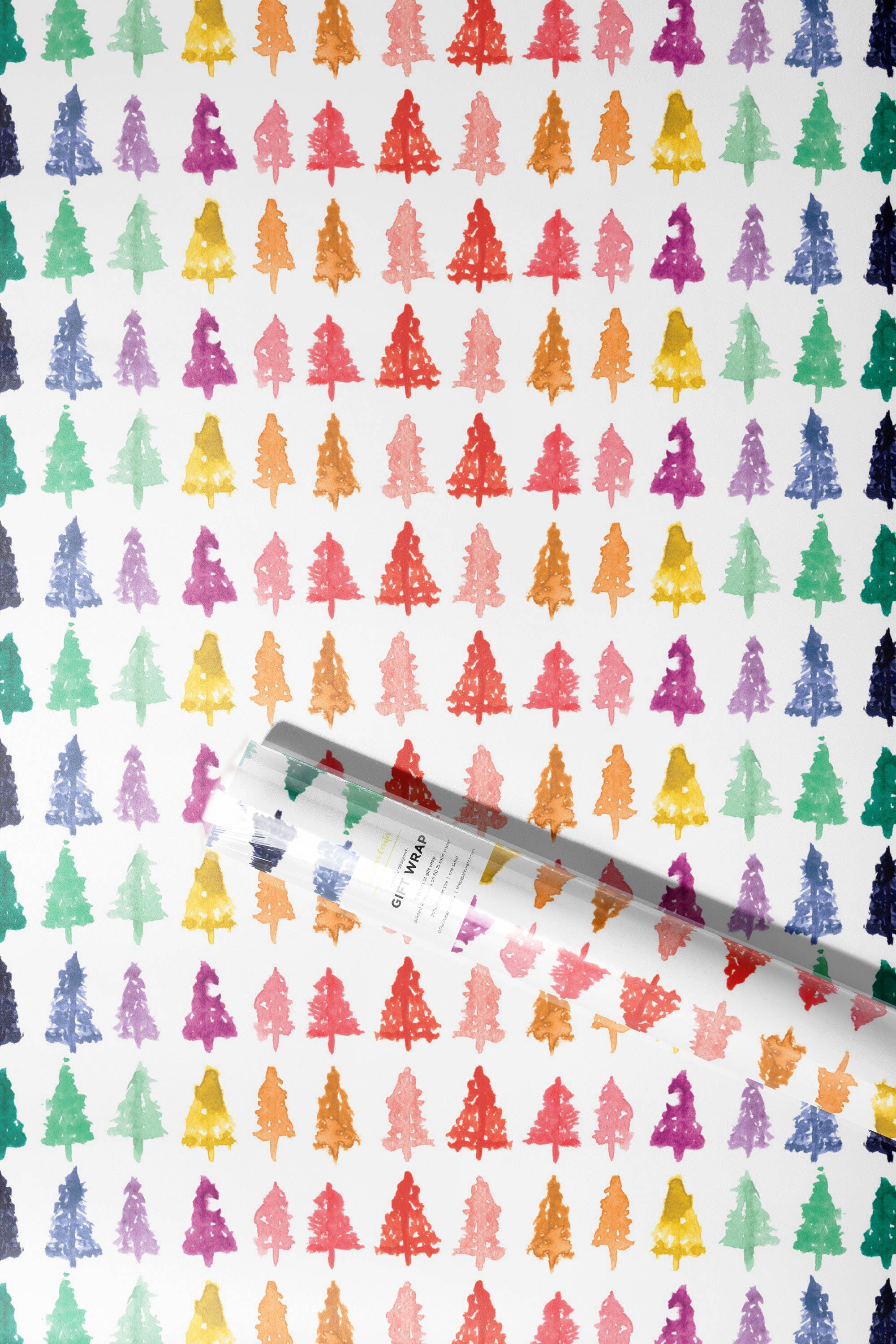 The Paper Curator - Wholesale Flat Wrap - Rainbow Trees Wrap1