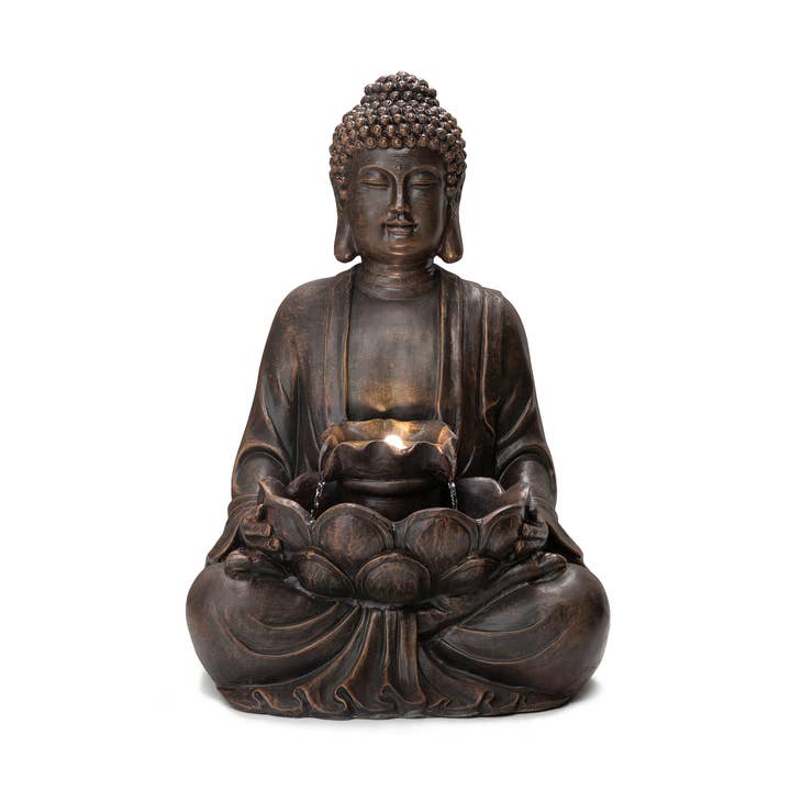 28.25 in H Zen Style Polyresin Outdoor Fountain for wholesale by Glitzhome