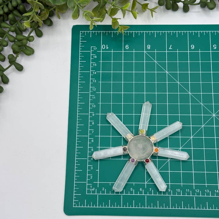 Meraki Gemstones - Vendita all'ingrosso Pietra/cristallo spirituale - Generatore di energia Selenite a 7 punti3