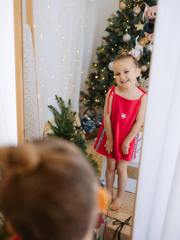 Red Leopard Stripe Dress for wholesale by Lennyco