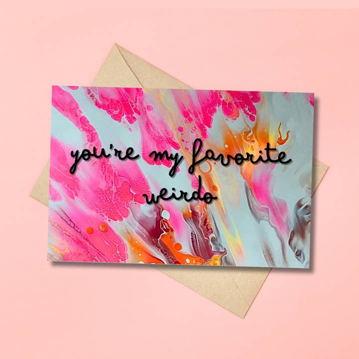 You're My Favorite Weirdo Greeting Card - Couples - Friends for wholesale by AbstractbyRabrams