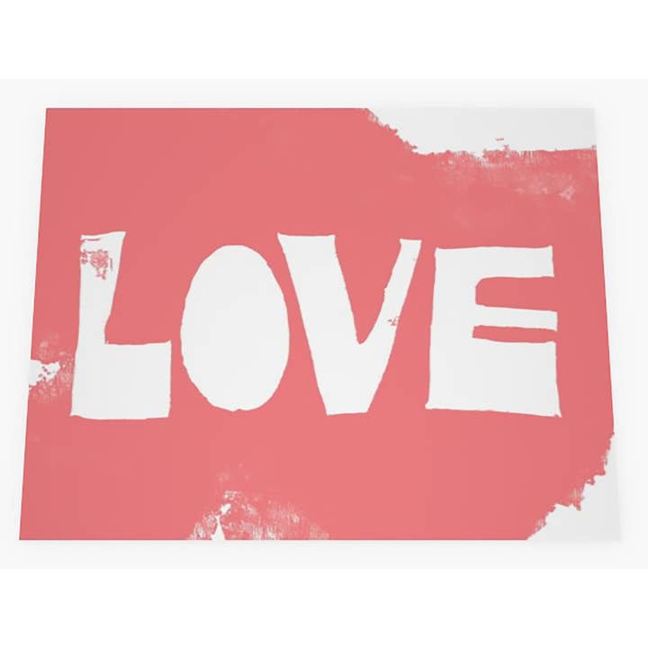 Notecard: Love Linocut (peach) for wholesale by PenStorm (It's mightier)
