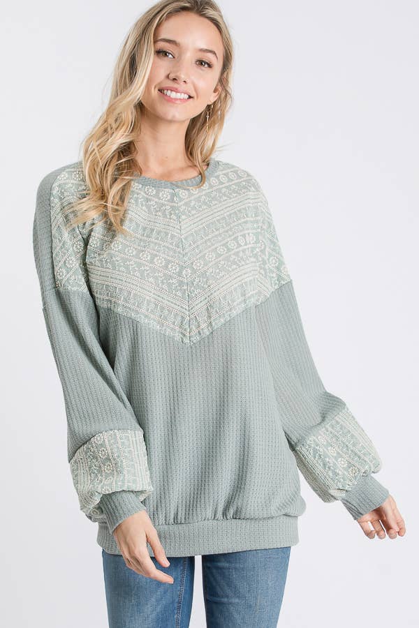 lovely melody - Venta al por mayor Sudadera - Mujer - Sudadera gofre bordado Celia LMT1406-Celia2