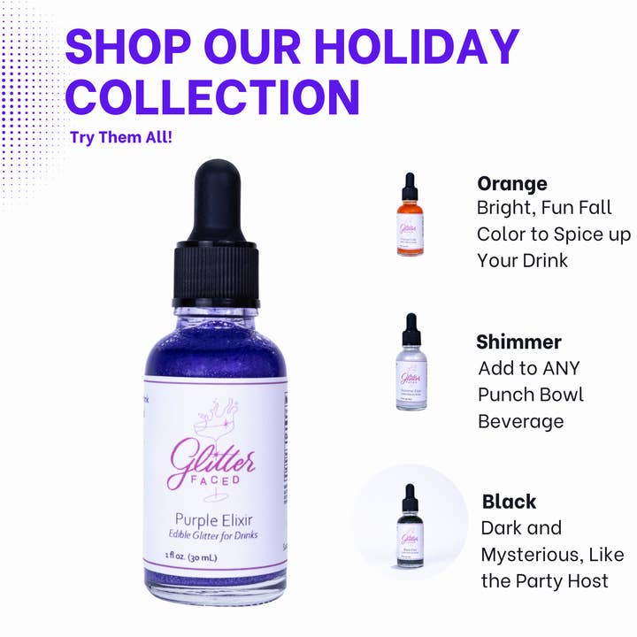 Glitter Faced - Wholesale Cocktail Mix/Syrup - Purple - Edible Glitter For Drinks & Cocktails2