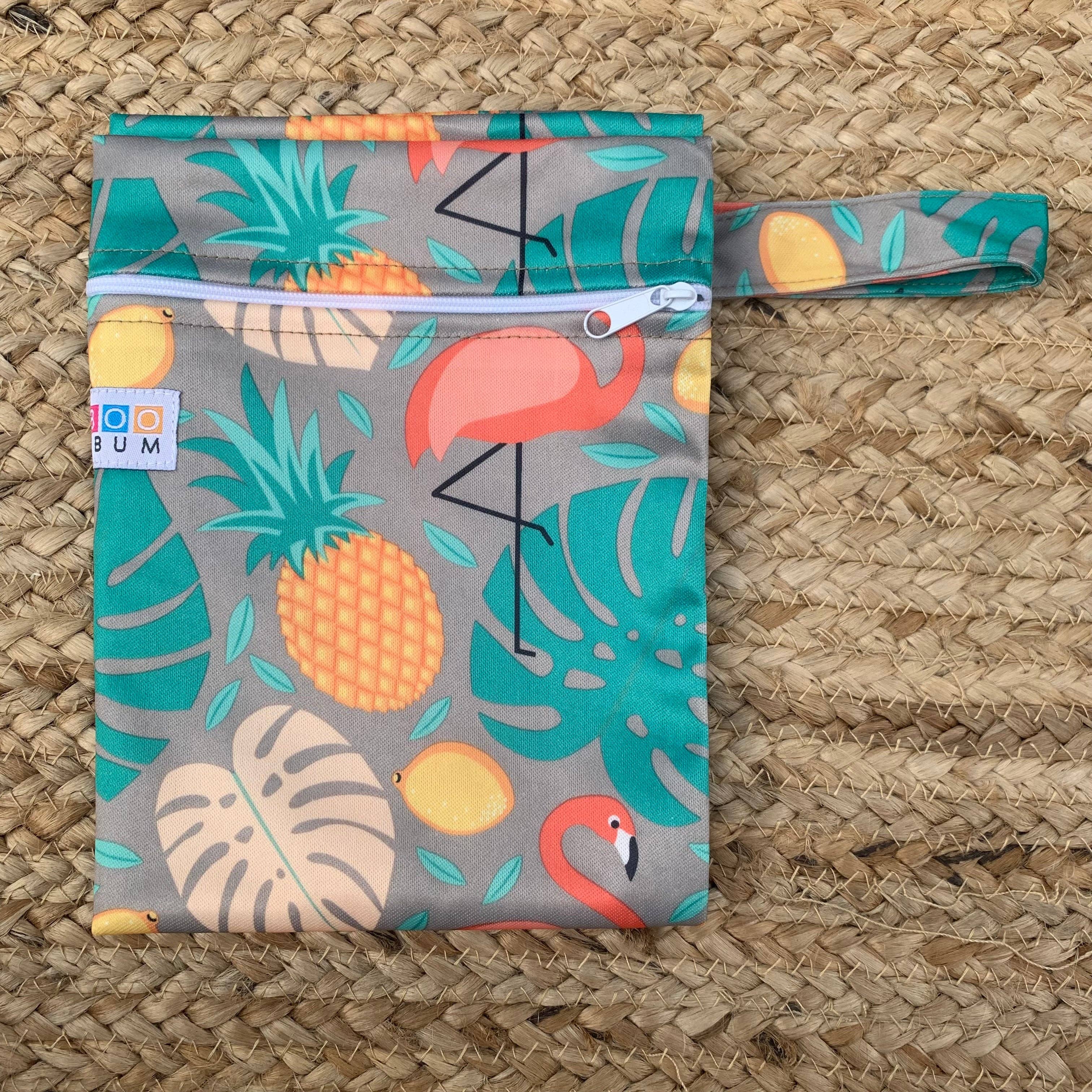 Bamboo Baby Bum - Vente Sac à langer – bébé - Grand sac humide - Flamingo/Pineapple0