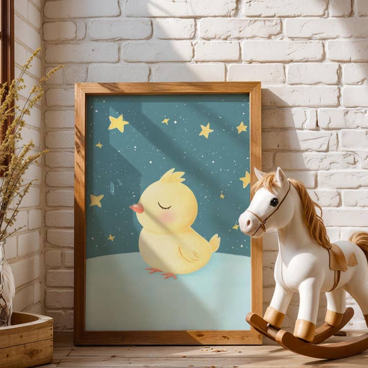 Pastel Vægkunst | Kylling | Børneværelse Print for engroshandel hos Artsriver