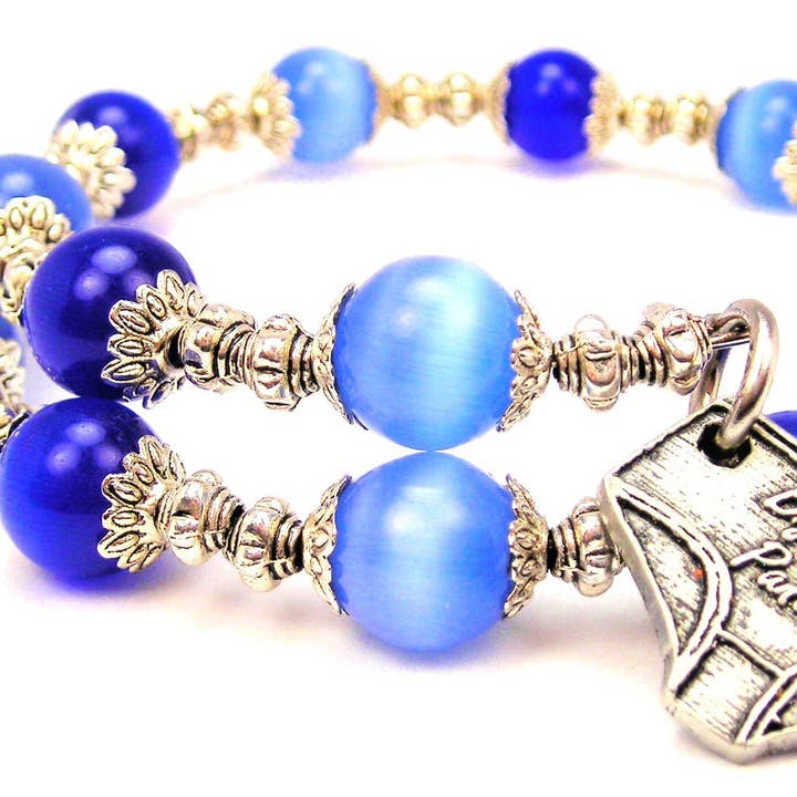 Big Girl Panties Cat's Eye Beaded Wrap Bracelet for wholesale by Chubby Chico Charms