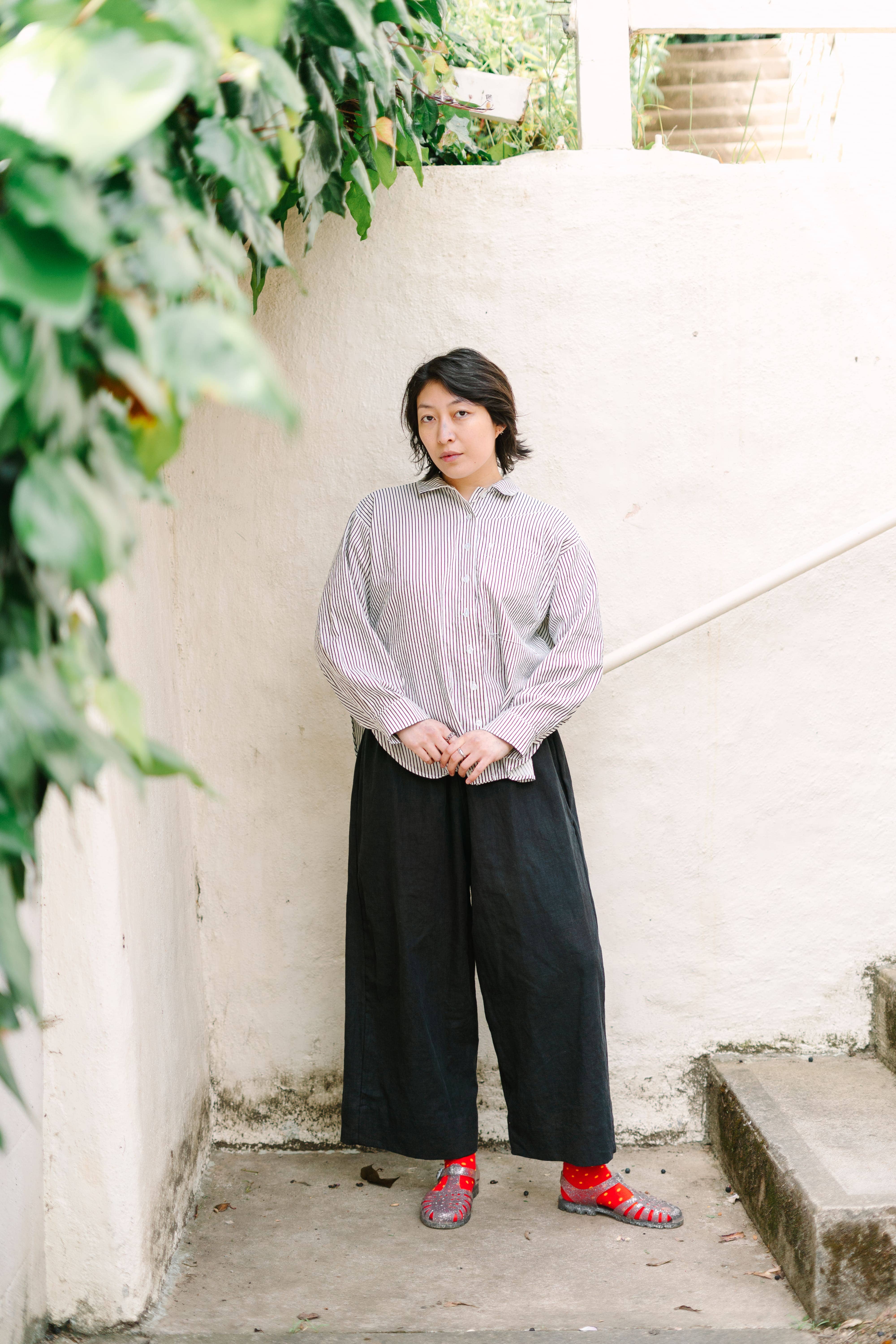 Nettle Studios - Wholesale Button Down Shirt - Unisex - Size Inclusive Plus Size Long Sleeve Button Up Striped Linen15