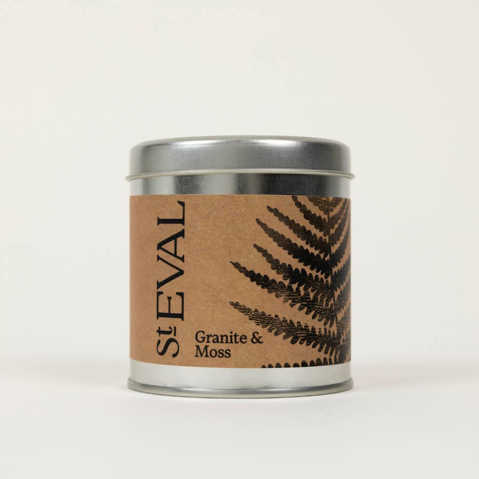 St Eval - Vente Bougies de voyage - Granite & Moss, bougie parfumée en boîte, lot de 4