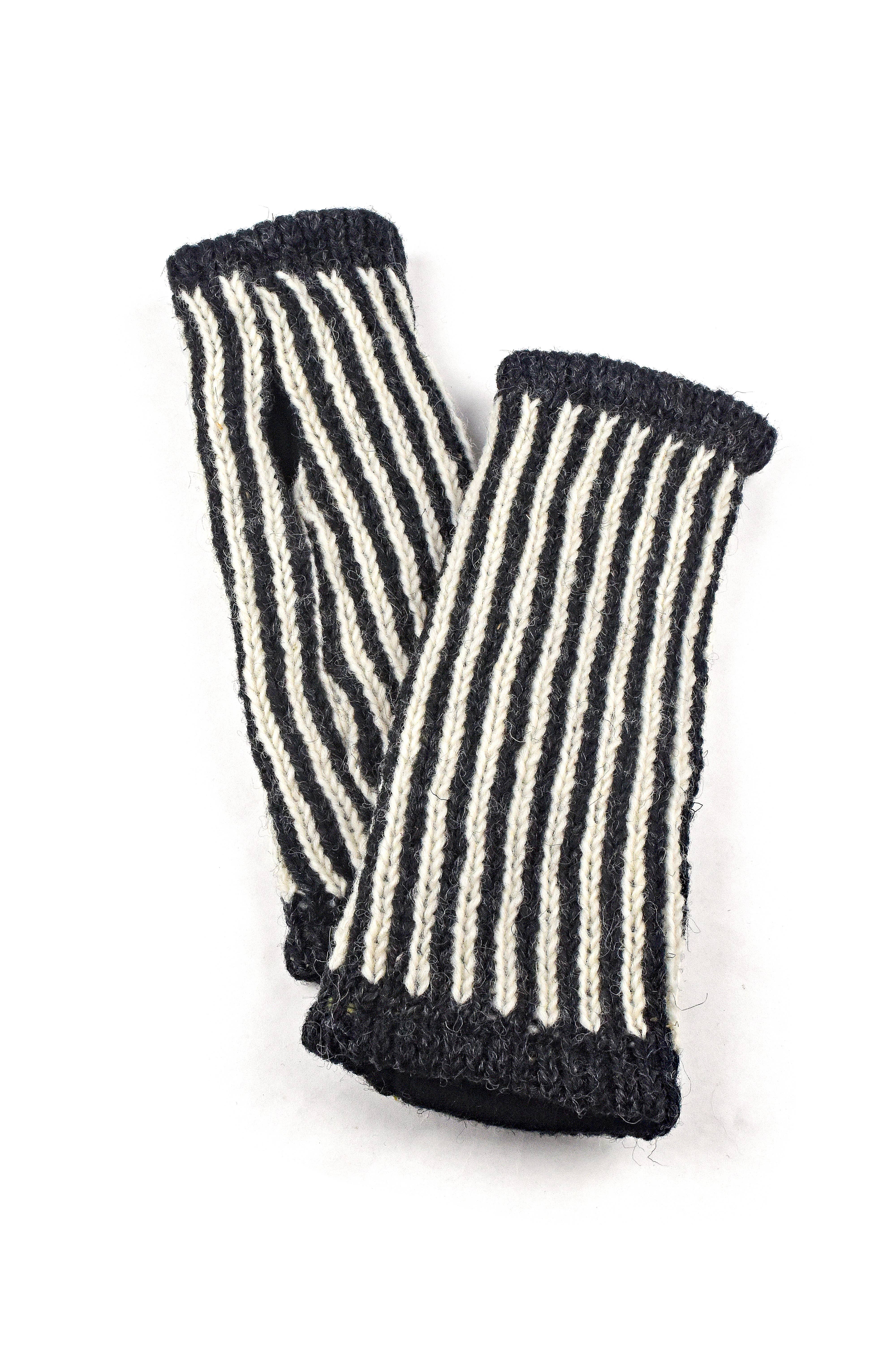 Nusantara Inc. - Wholesale Gloves - Women's - Wool Striped Wristlet-046583