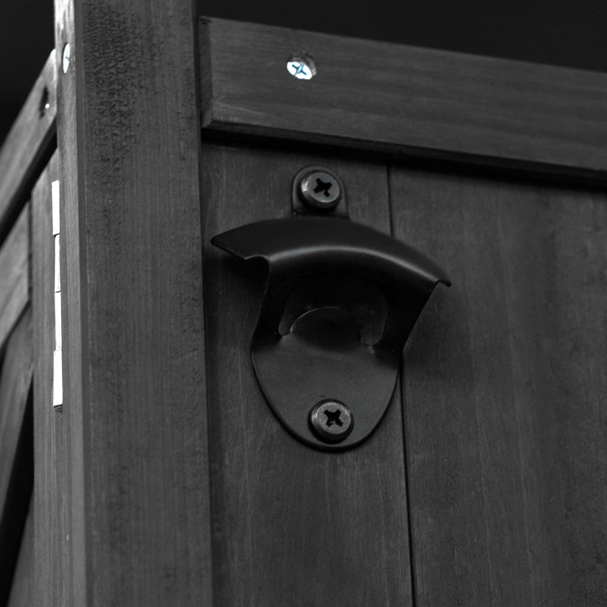 39F Inc. - Wholesale Outdoor Grill Tools - Farmhouse Solid Wood Outdoor Kitchen Island with Steel Top19