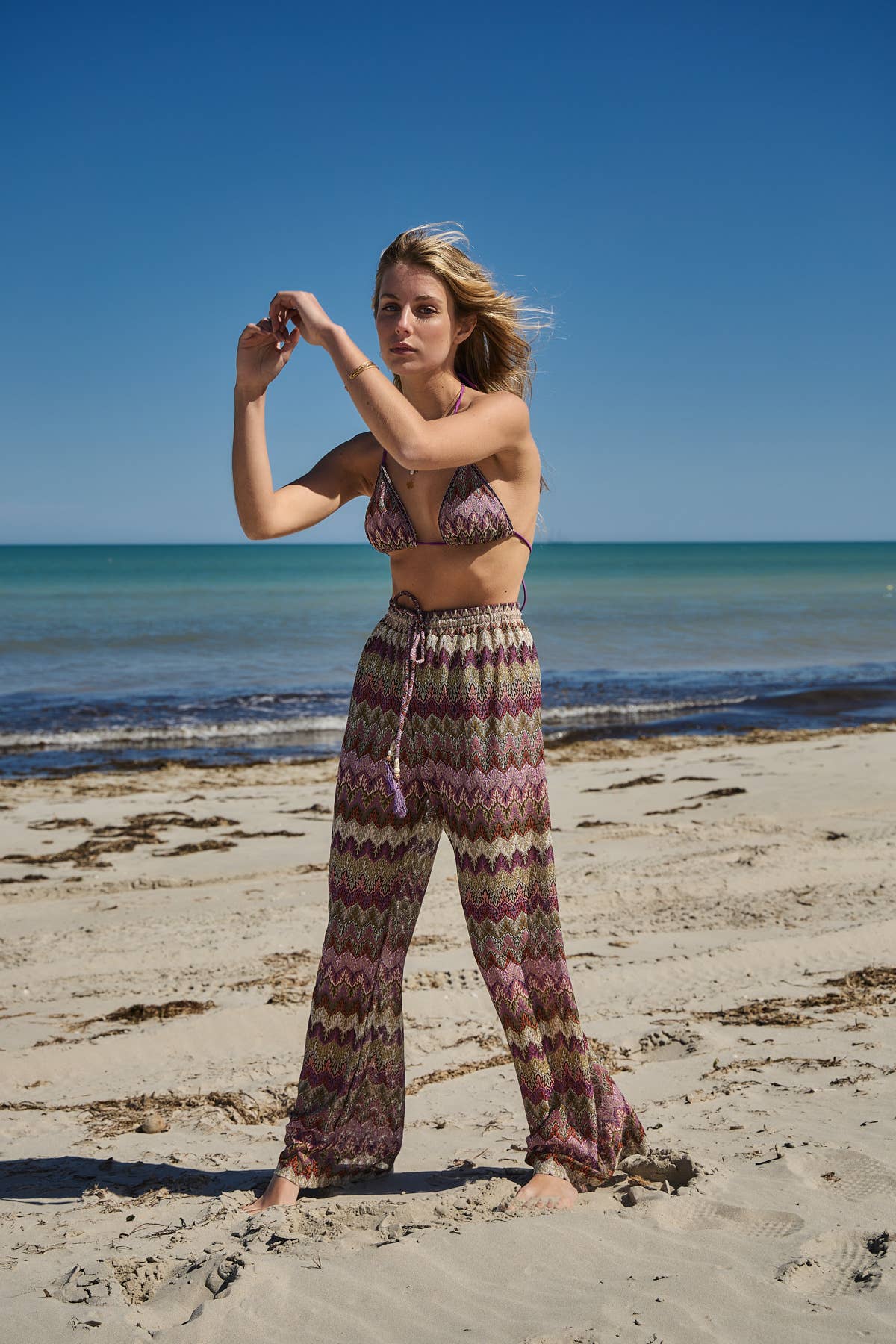 Aulala Paris - Wholesale Swim Cover Up - Women's - Nocturnal Sky Broderie Beach Pants
