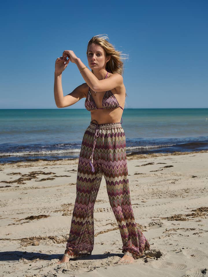 Aulala Paris - Wholesale Swim Cover Up - Women's - Nocturnal Sky Broderie Beach Pants0