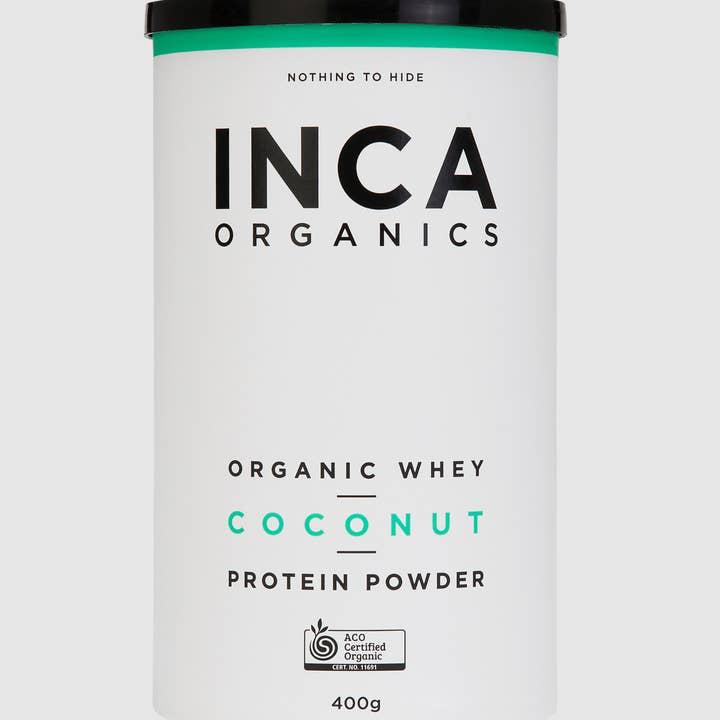 INCA Organics - Wholesale Protein/superfood powder - Organic Whey Protein Powder- Coconut 400g1