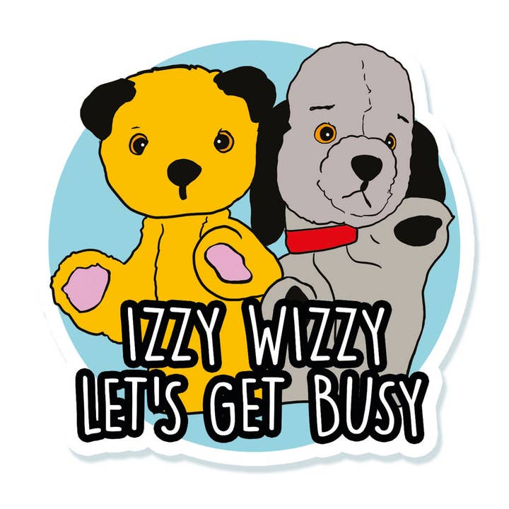 Sooty And Sweep Izzy Wizzy Let's Get Busy Vinyl Sticker (pac for wholesale by Bite Your Granny