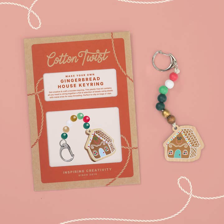 Cotton Twist (USA DUTIES PAID) - Wholesale DIY craft kit – Child - Make Your Own Gingerbread House Keyring0