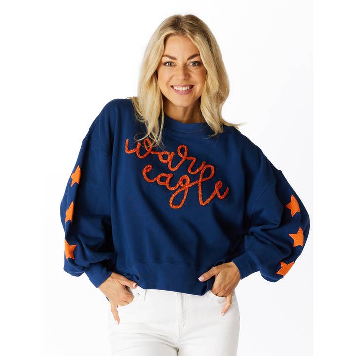 Auburn Glitter Script Balloon Tröja för wholesale av Stewart Simmons