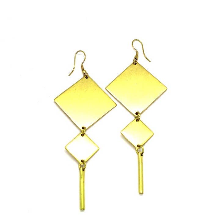 Wanderlust - Double Rhombus Earrings for wholesale by Sol Jewels