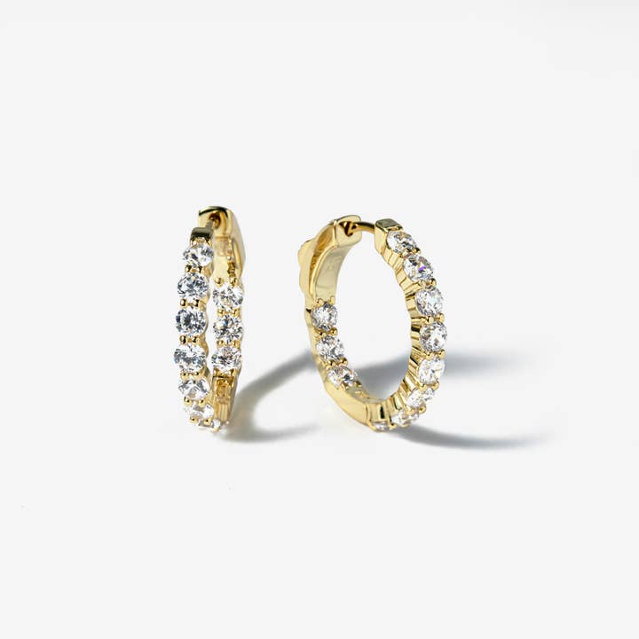 Elva Sparkling Hoop Earrings for wholesale by Petra Savage Jewelry
