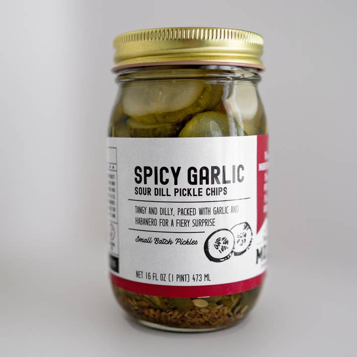Spicy Garlic Sour Dill Pickle Chips for wholesale by Real Mojo Foods