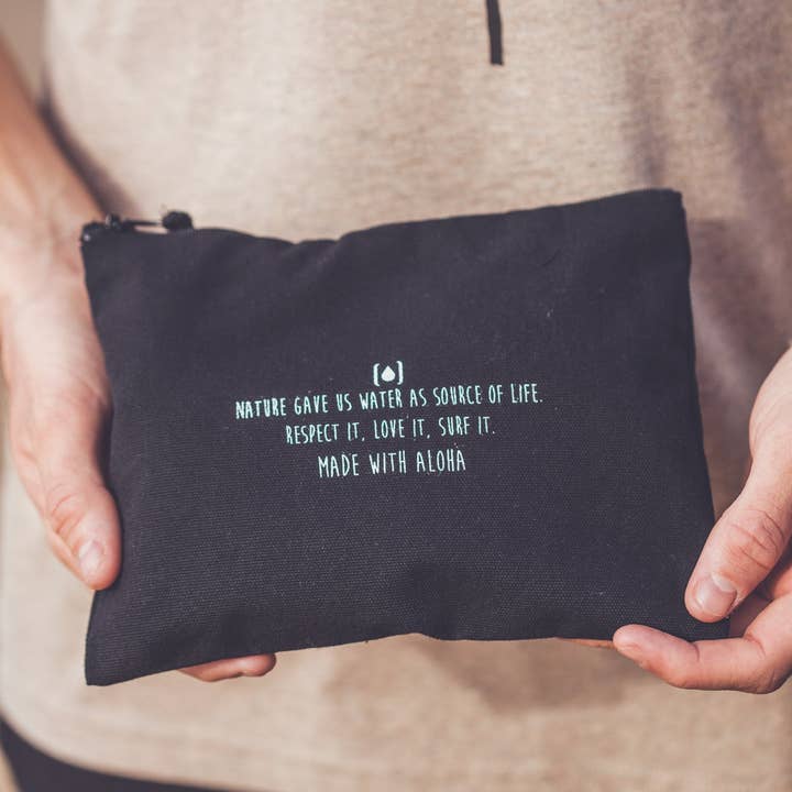 BLACK UNISEX RECYCLED WATER PURSE for wholesale on Faire0