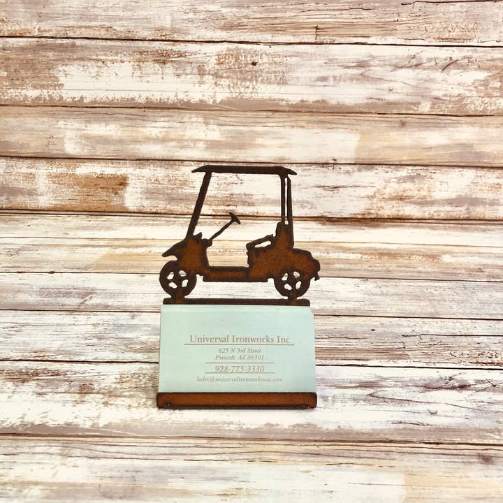 Universal Ironworks USA - Wholesale Business Card Holder - Golf Cart Business Card Holder