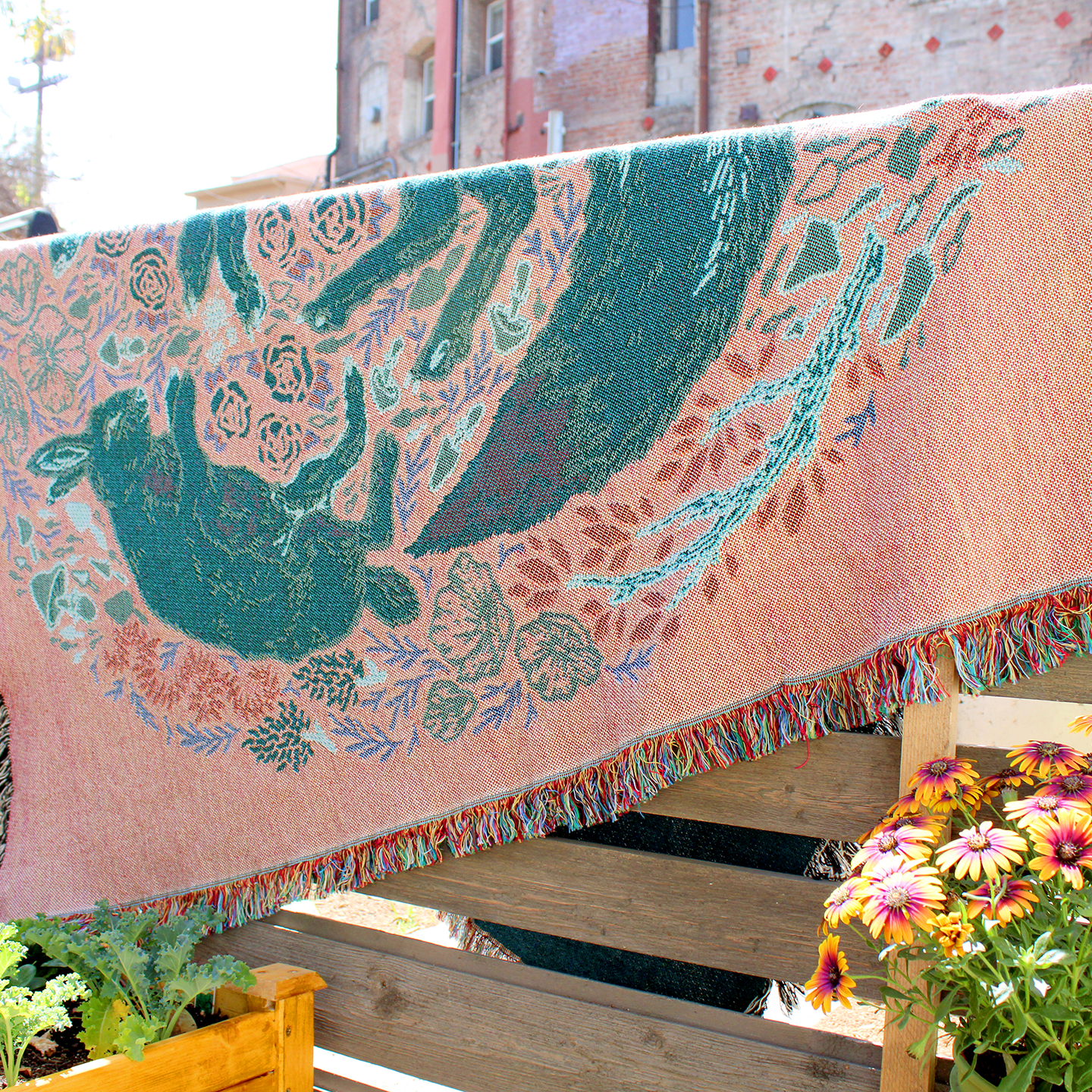 Mustard Beetle - Wholesale Throw Blanket - Woven Blanket Tapestry: Fox & Hare8