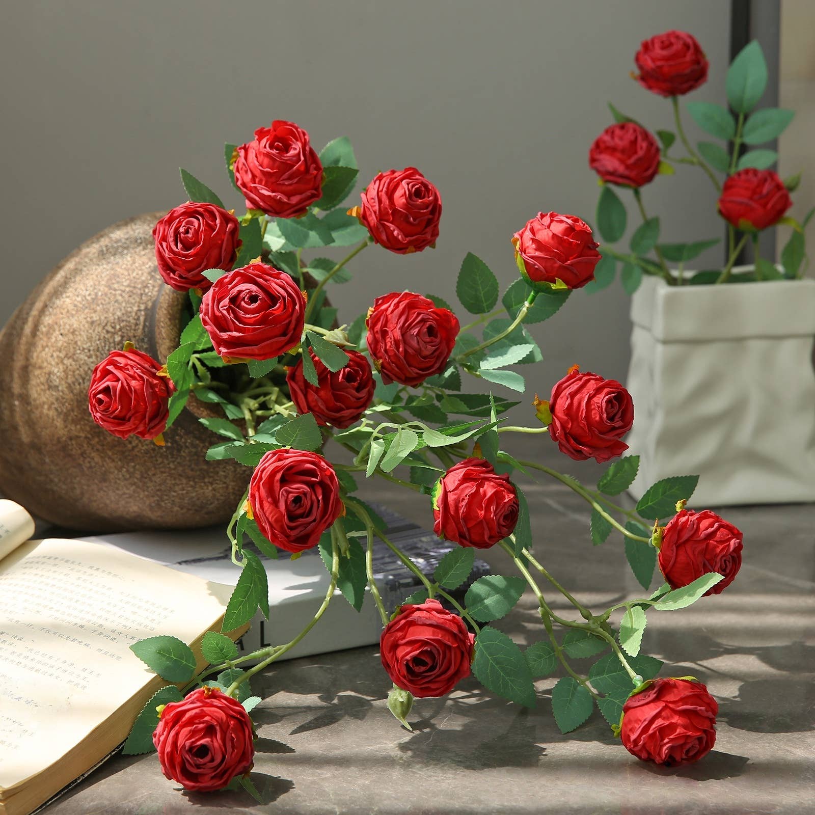 ACNITE(We cover U.S. import duties) - Wholesale Artificial Flowers - 3 heads curly rose flower Artificial rose flower for wedding3