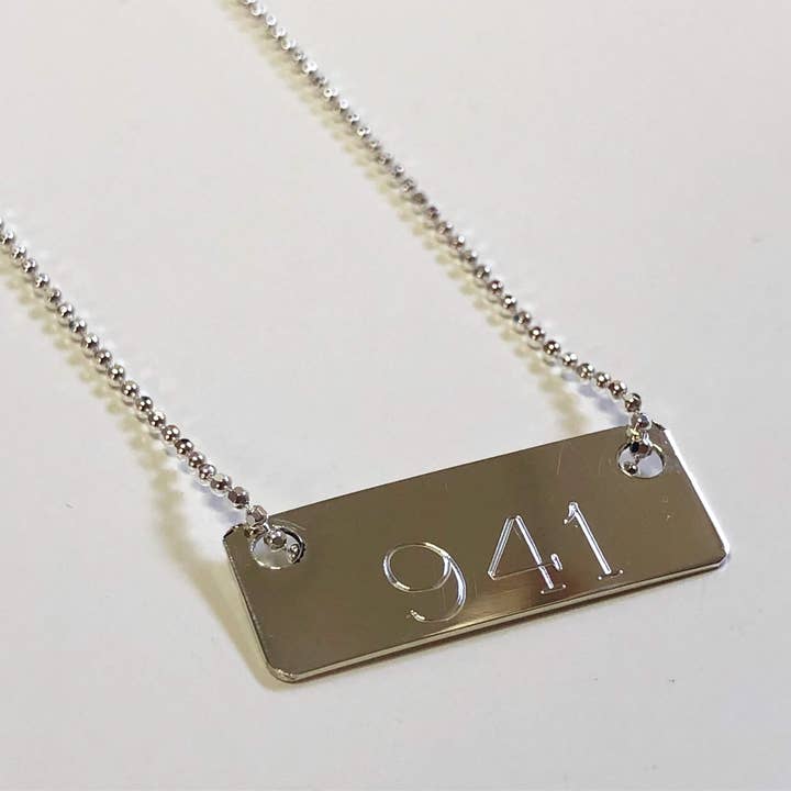 Custom Engraved Plate Necklace for wholesale by Fishgirl Designs