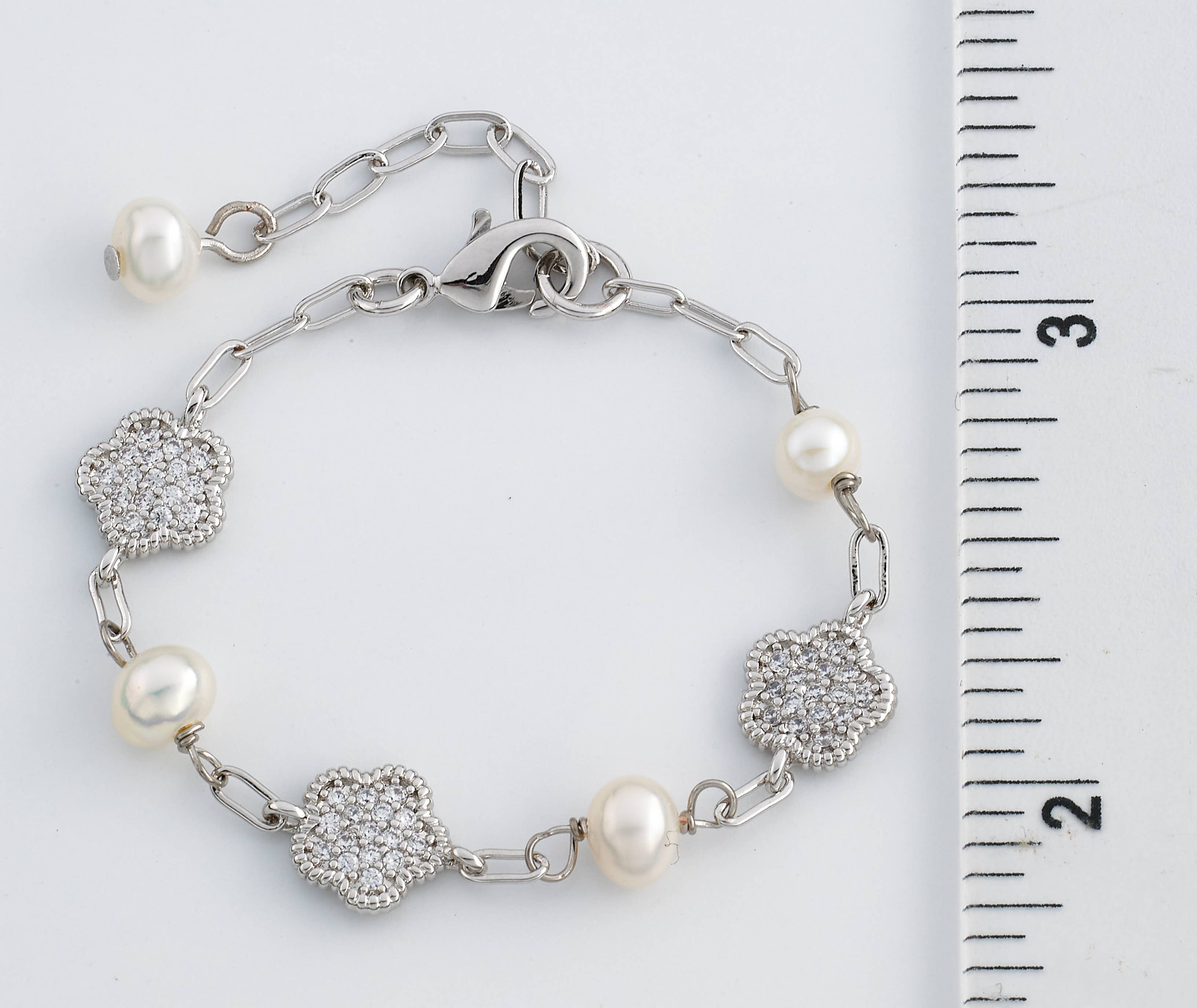 Little Miss Twin Stars - Venta al por mayor Pulseras de abalorios/colgantes - ¡Clásico de LMTS! Pulsera de perlas de agua dulce y flores micro pavé2