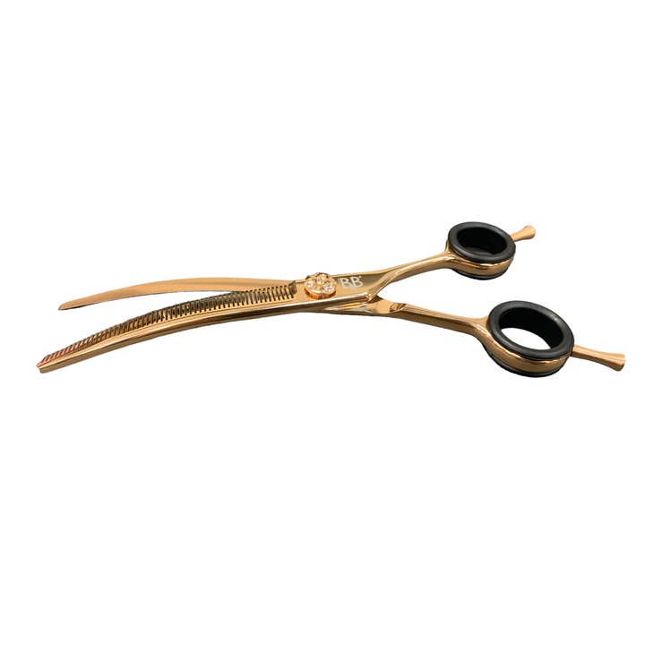 B&B Økologisk Hundeshampoo - Wholesale Pet Grooming Aid - Dog - B&B Effilerscissors 6" Rosegold - Curved