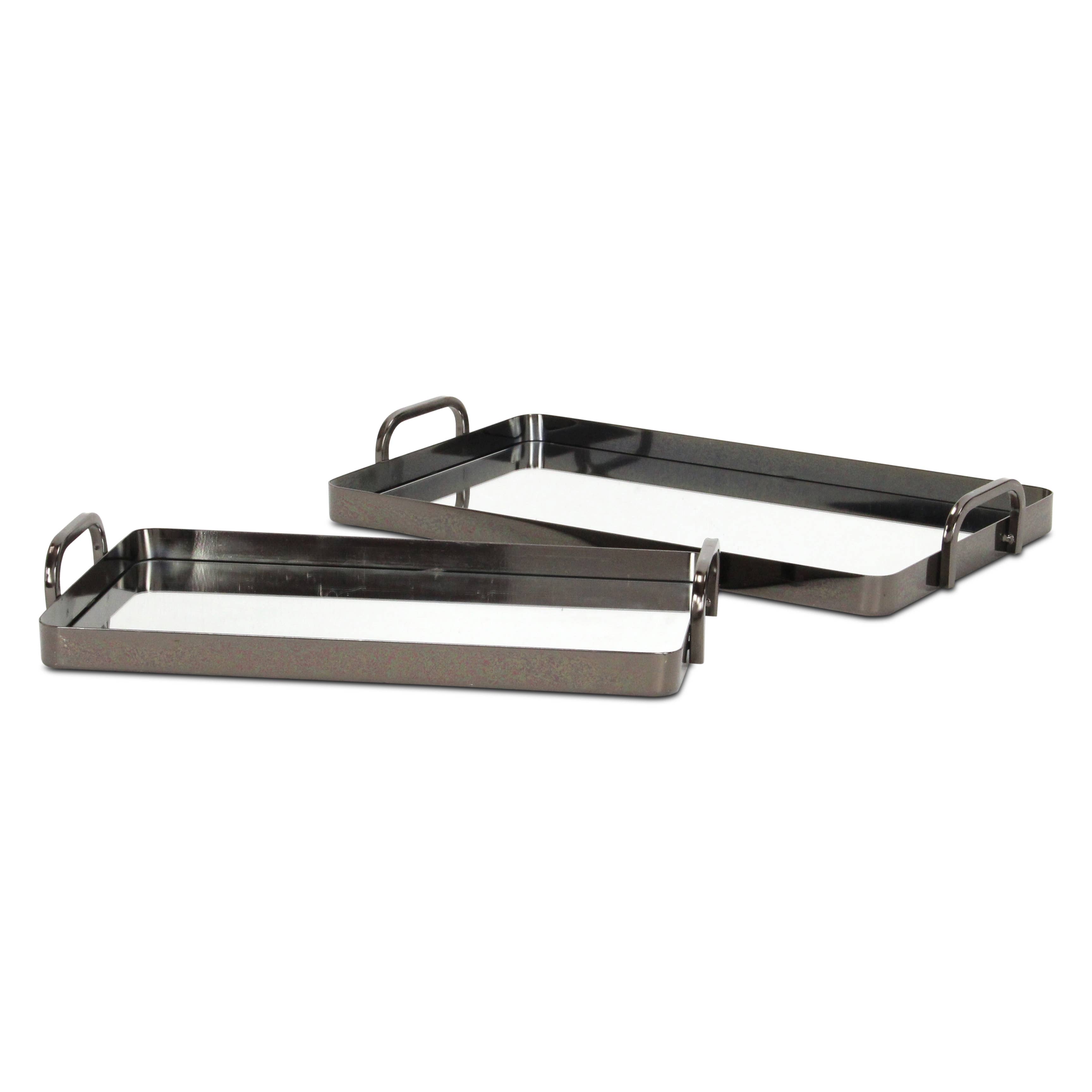 Cheungs Home Decor - Wholesale Decorative Tray - Nuvelle Set of 2 Metal Mirrored Trays36