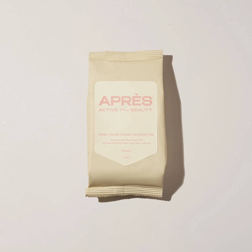 Après Beauty - Wholesale Face & Body Wipes - Cool + Glow Facial Towelettes Trio Pack8