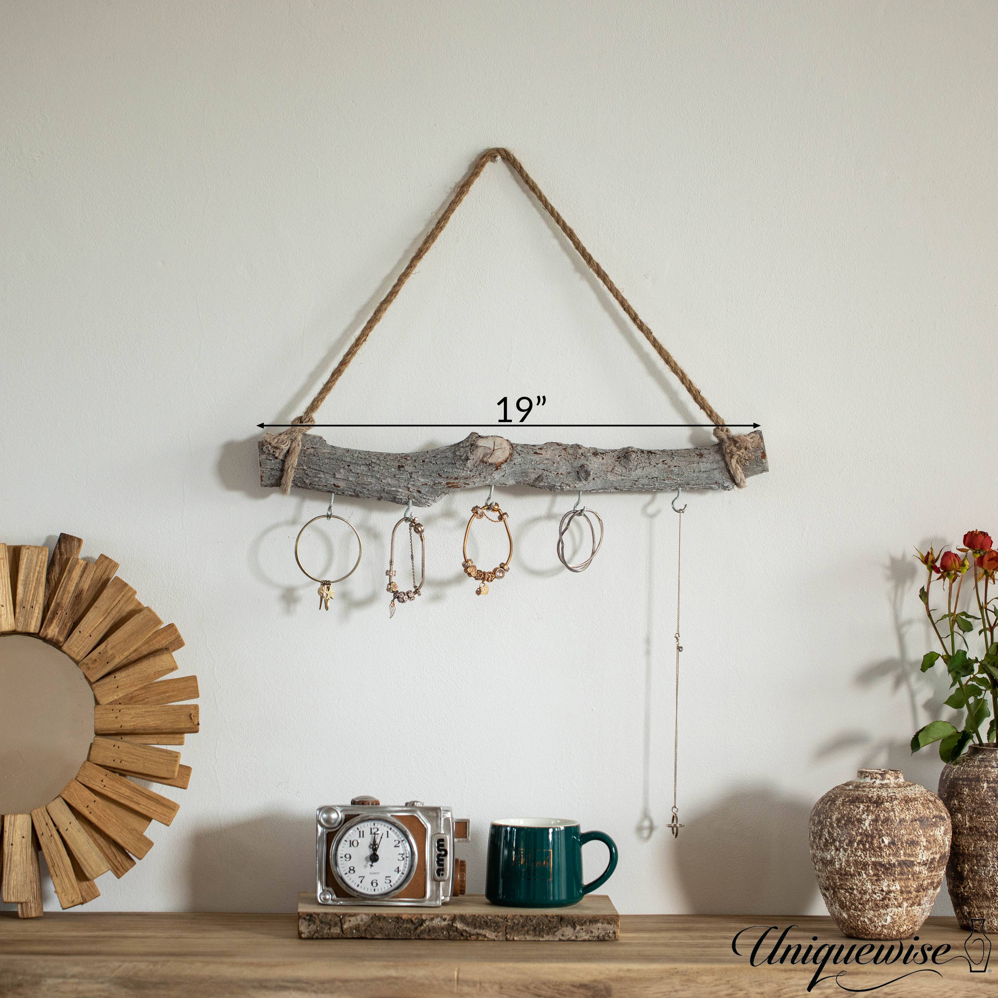 Quickway Imports - Wholesale Wall Accent - Uniquewise 19-inch Natural Decorative Jujube Wooden Log Hang7