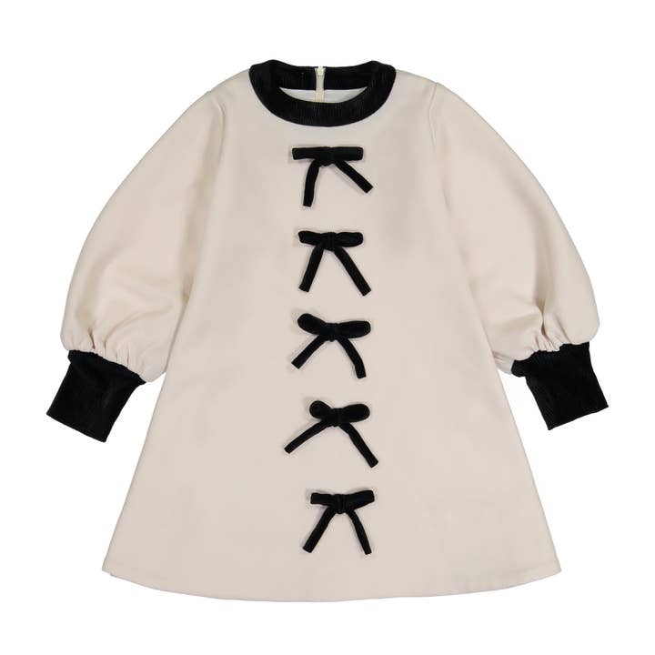 ROBE IVOIRE AVEC NŒUD EN VELOURS pour la vente par Mon Doux Monde