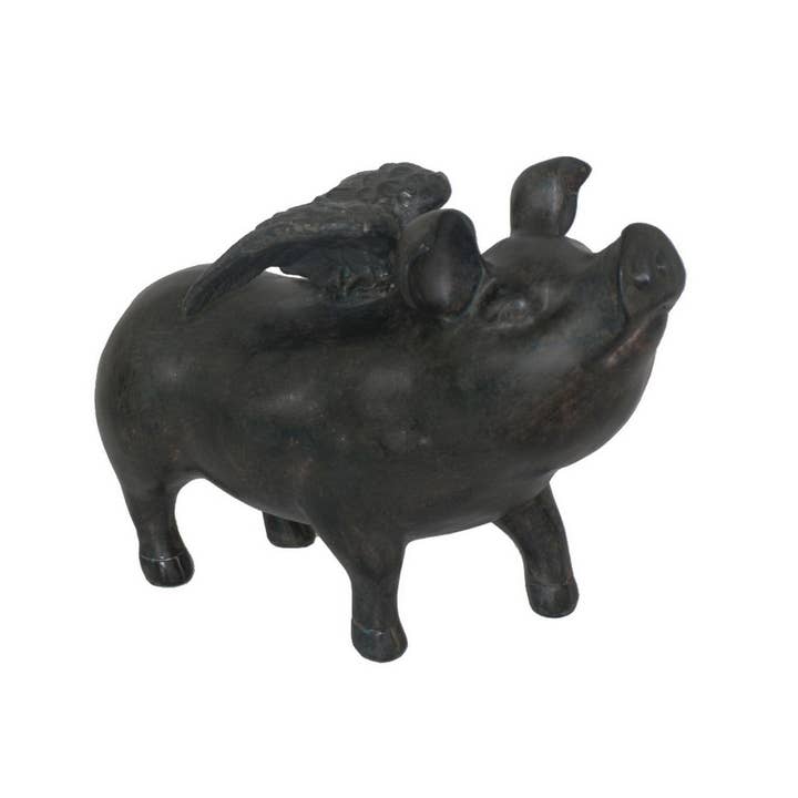 Brown Flying Pig Figurine - 34453 for wholesale on Faire