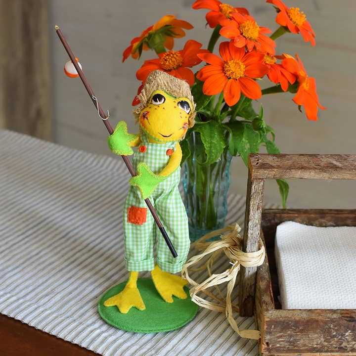 9in Froggie Gone Fishing for wholesale by Annalee