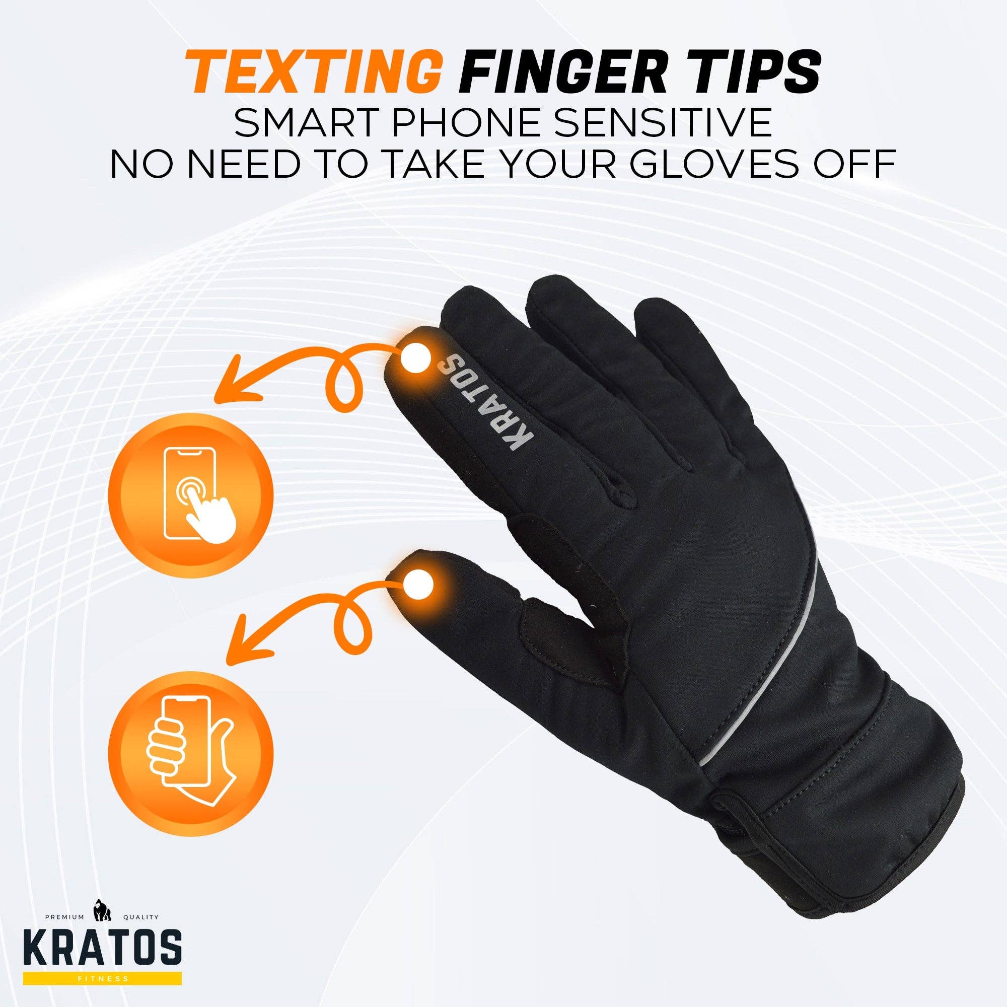 Kratos – Großhandel Handschuhe – Unisex – Winddichte Winter-Fahrradhandschuhe, warm, rutschfest, gepolsterter Touchscreen, für kaltes Wetter, Radfahren, Wandern, MTB, für Herren und Damen6