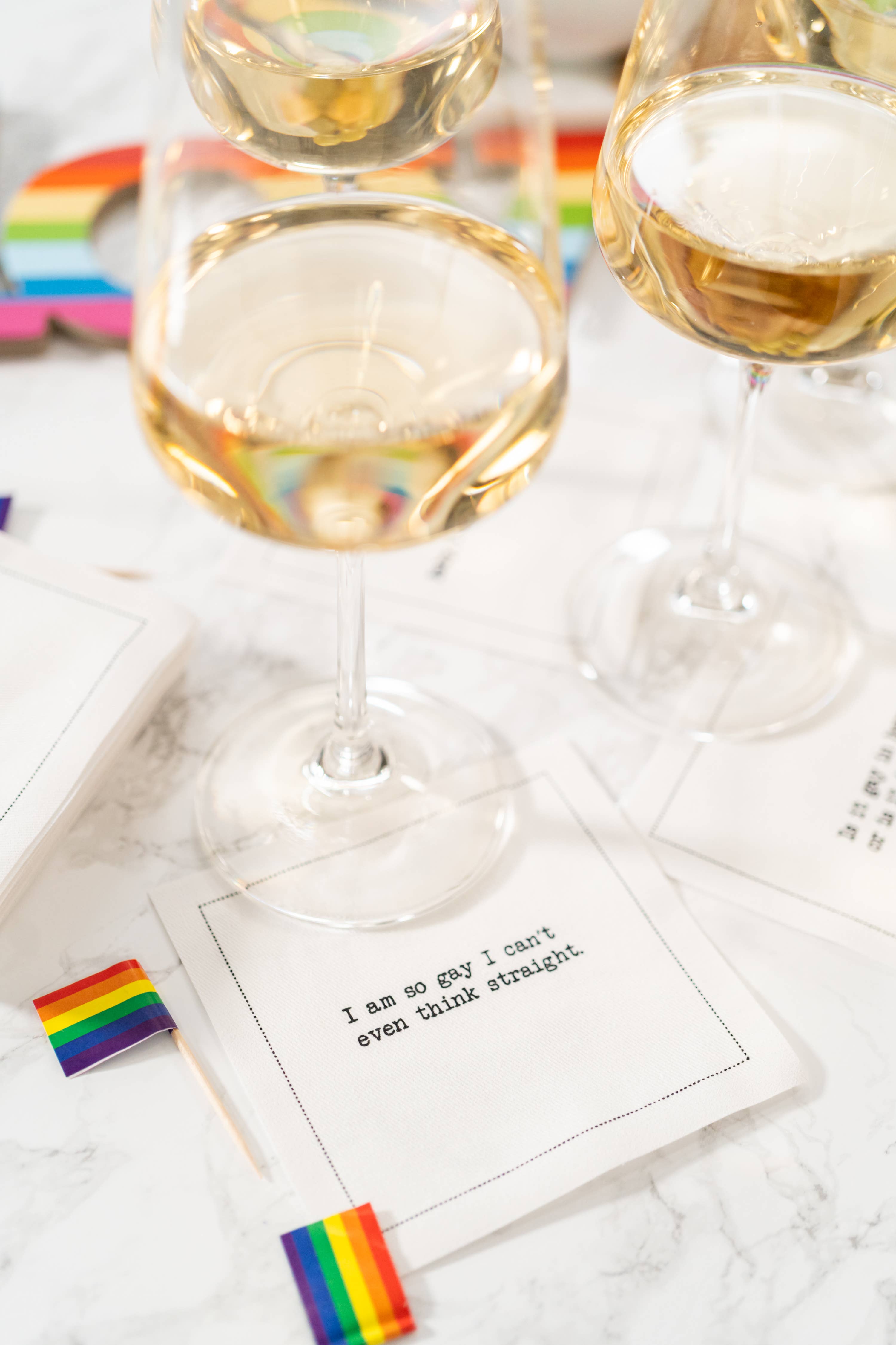 Five Star Napkins Inc. - Vendita all'ingrosso Tovagliolo monouso - Pride Quotes- Tovaglioli da cocktail in cotone bianco x 502