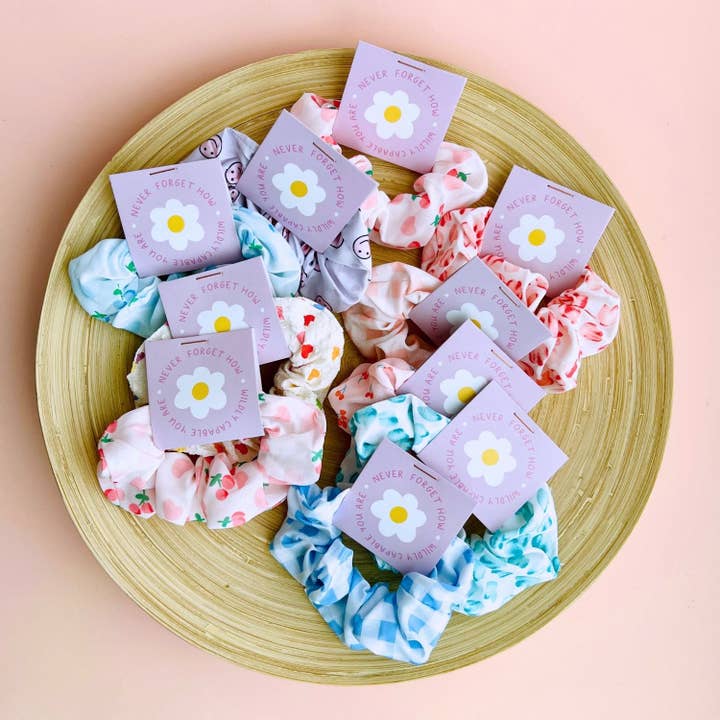Tiny Gift Society - Wholesale Scrunchie - Women's - Floral Scrunchies | Thank You Gifts | Inspirational Positive