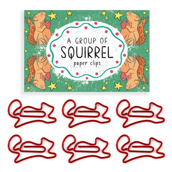Squirrel Paper Clips for wholesale by Neon Magpie